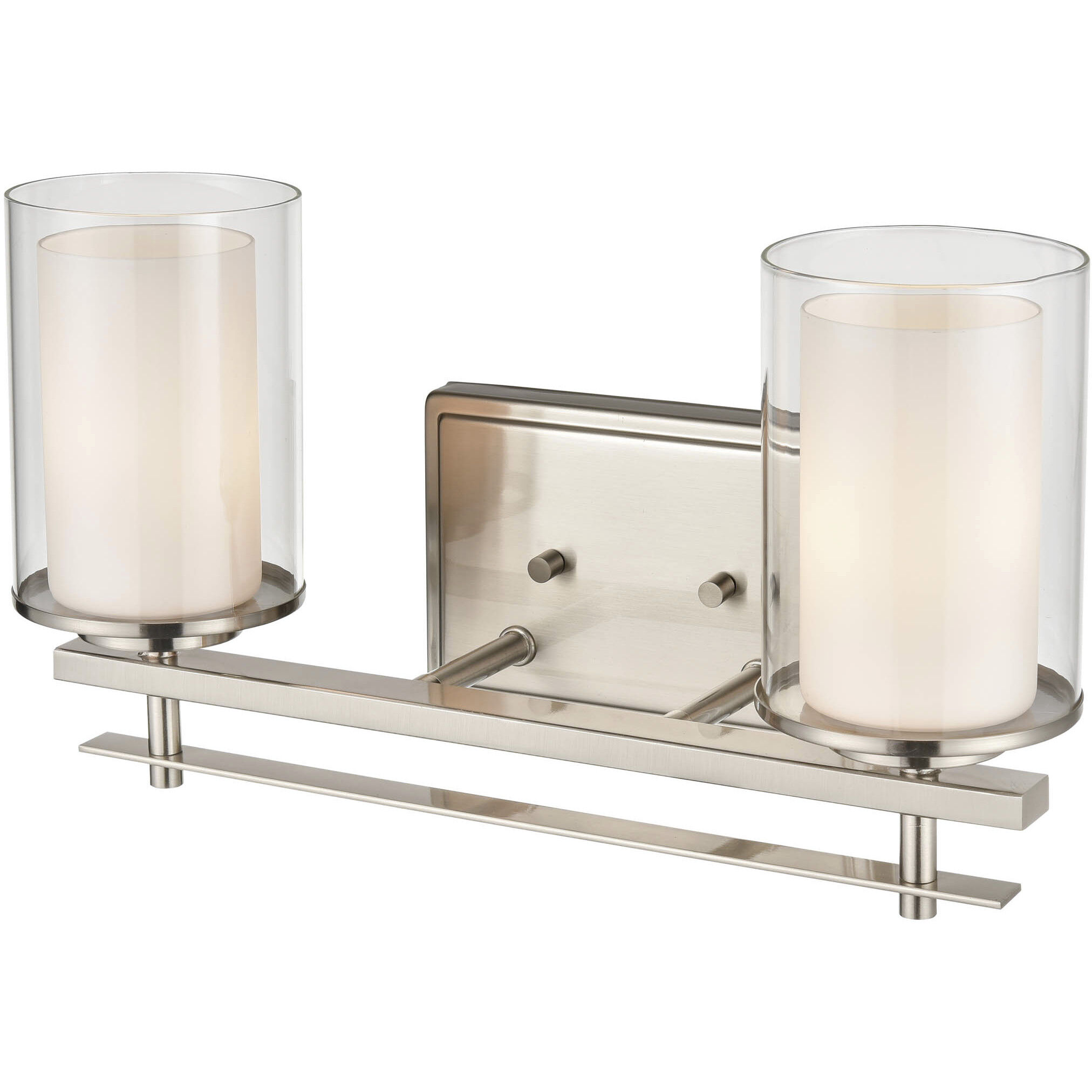 Huderson 2 Light 16 inch Brushed Nickel Bathroom Vanity Light Wall Light